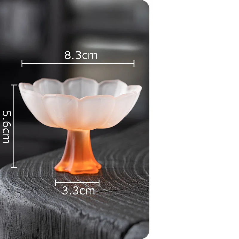 DecorBites™ Lotus Flower Glass Tea Cups - Set of 2