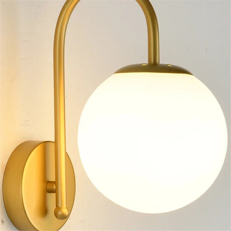 DecorBites™ Glass Ball LED Wall Sconce for Bedroom Living Room, Nordic Style Wall Lighting Fixtures