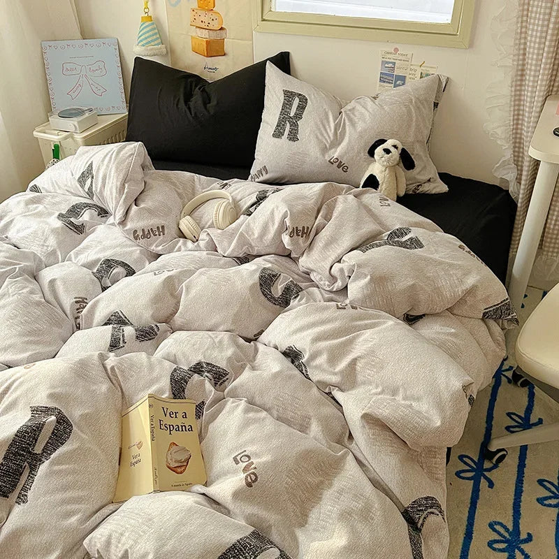 DecorBites™ Cartoon Pattern Cotton Fitted Sheet Set – Soft & Cozy Bedding for Adults & Kids