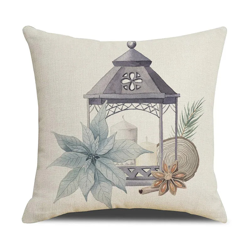 DecorBites™ Cartoon Birds Christmas Pillowcase 45X45cm - Linen Sofa Cushion Cover