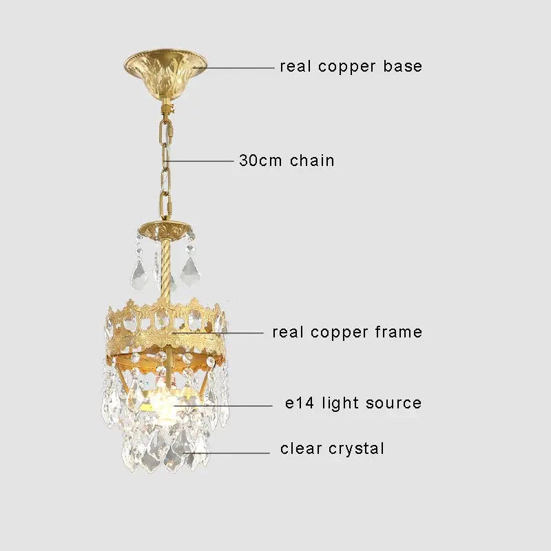 DecorBites™ Copper Crystal Chandelier: Modern Nordic LED Lighting for Home Decor