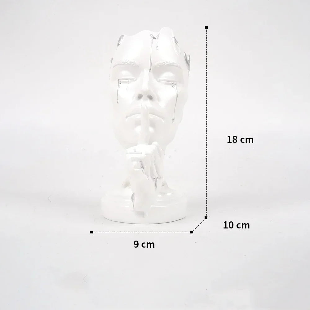 DecorBites™ Abstract Face Mask Silence Gold Resin Statue Home Decor Figurine