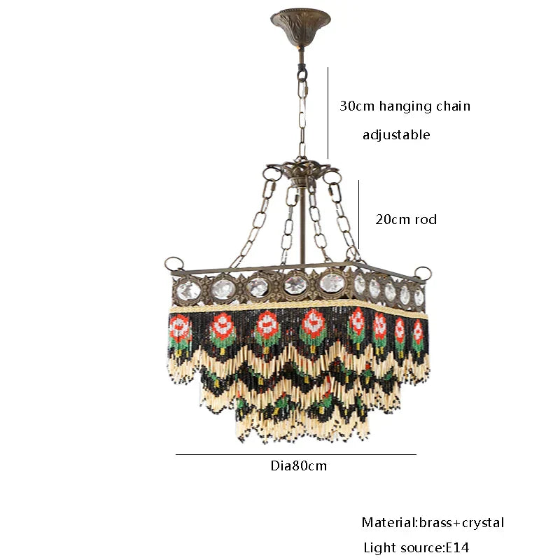 DecorBites™ Black Rose Tassel Pendant Lights, Classic Retro Lustres for Living Room