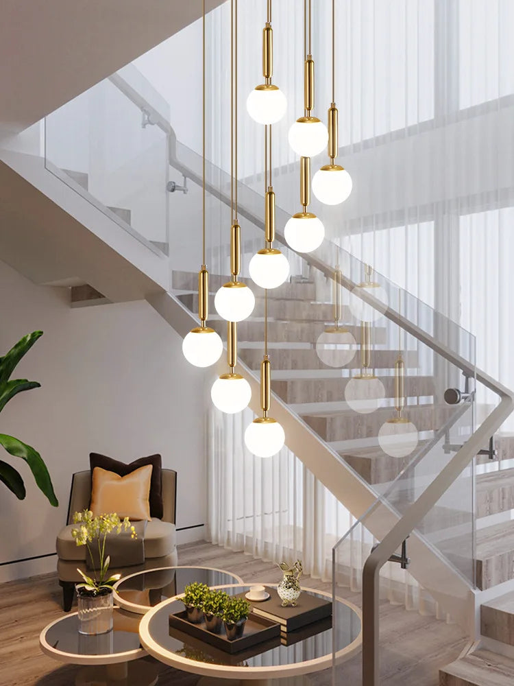 DecorBites™ LED Glass Ball Chandelier: Stylish Lighting for Home, Hotel, and Indoor Spaces
