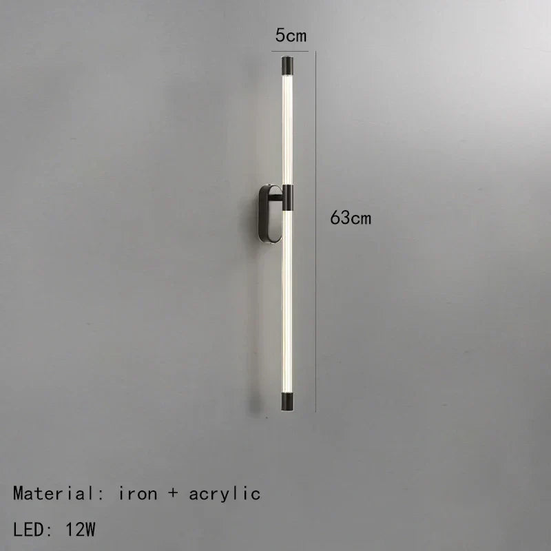DecorBites™ Acrylic Line LED Wall Lights Dimming Gold Black Metal for Living Room Bedroom