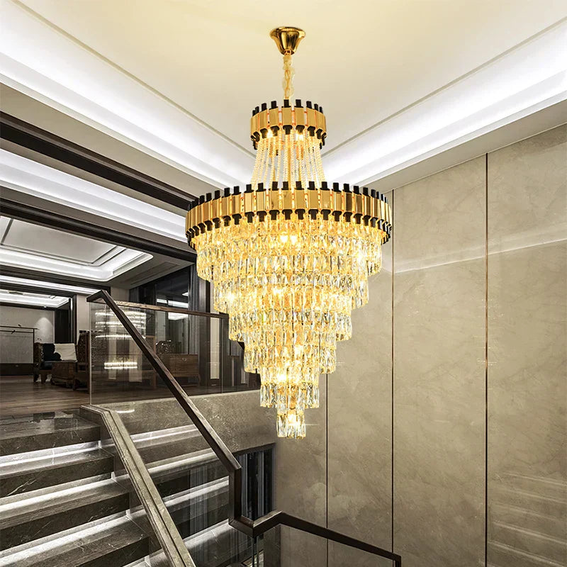DecorBites™ Crystal Chandelier for Duplex Villa Hotel Club Banquet Hall Engineering Lighting