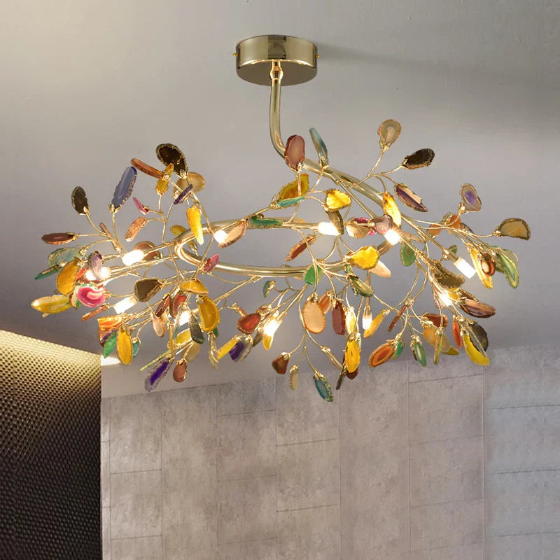 DecorBites™ Agate Branch Chandelier - Nordic Glass LED Globe for Bedroom, Kitchen, Dining Room