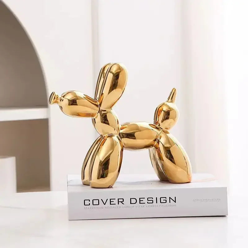 DecorBites™ Abstract Ceramic Balloon Dog Sculpture for Home Office Decor-Gift-Quality Study Room Statue
