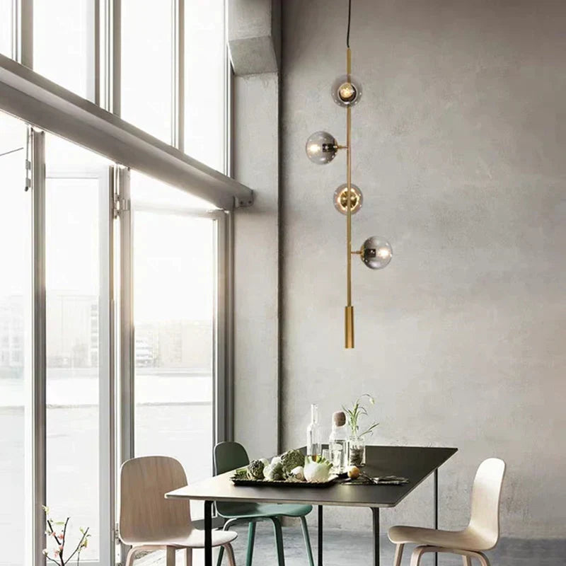 DecorBites™ Glass Ball Chandelier LED Pendant Light for Modern Kitchen, Bar, and Loft