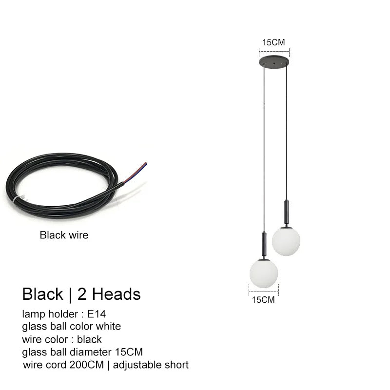 DecorBites™ LED Glass Ball Chandelier: Stylish Lighting for Home, Hotel, and Indoor Spaces