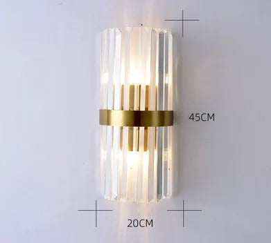 DecorBites™ Black Gold Crystal Wall Lights Modern LED Sconce for Bedroom Living Room