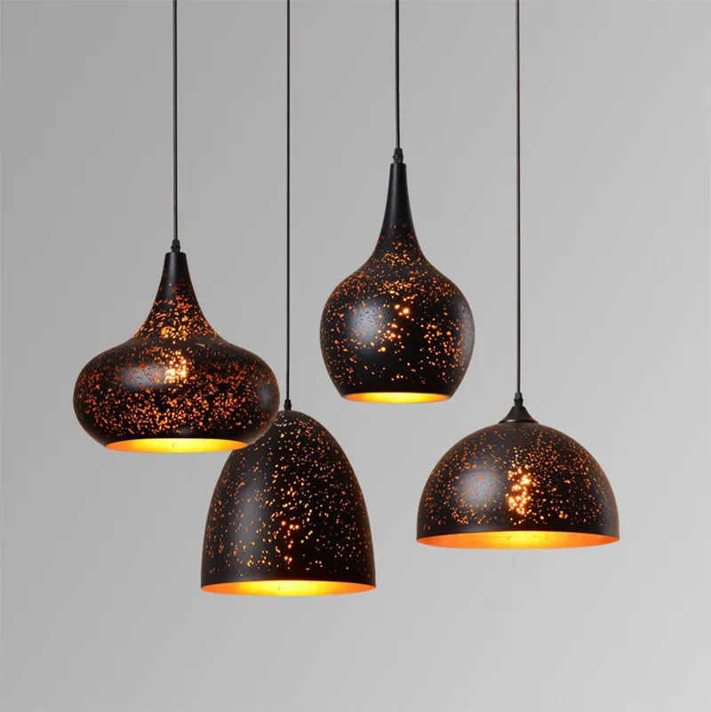 DecorBites™ Etched Wrought Iron Chandelier, Industrial Style LED Lighting Fixture