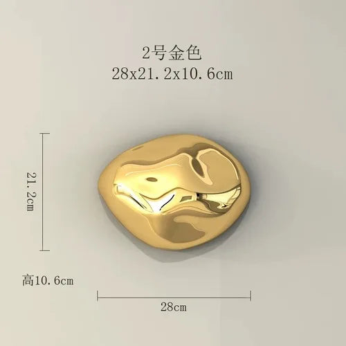 DecorBites™ 3D Gold Stone Wall Hanging Ornaments for Stylish Room Decor