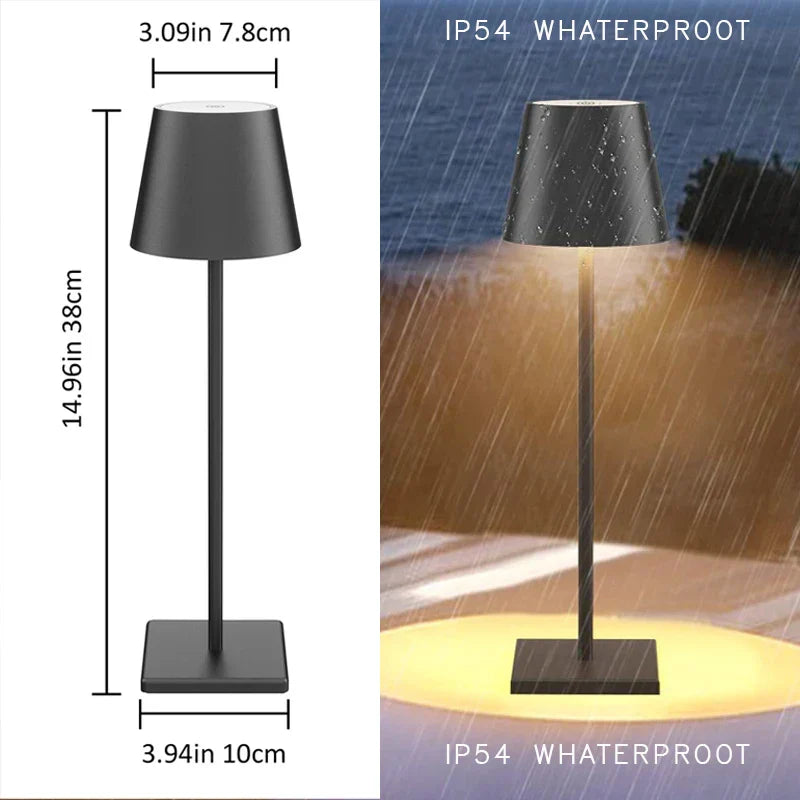 DecorBites™ Crystal LED Rechargeable Table Lamp - Elegant Cordless Hotel Restaurant Bar Light