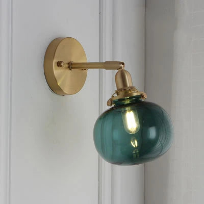 DecorBites™ Clear Glass LED Mirror Light Pull Chain Copper E14 Wall Lamp