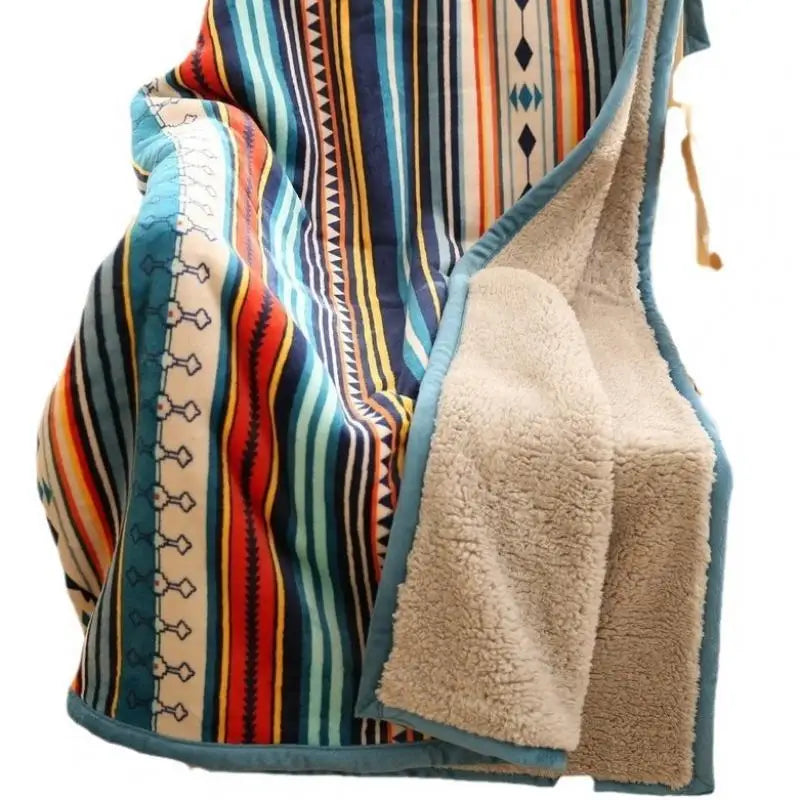 DecorBites™ Bohemian Double-Layer Winter Coral Fleece Sofa Blanket