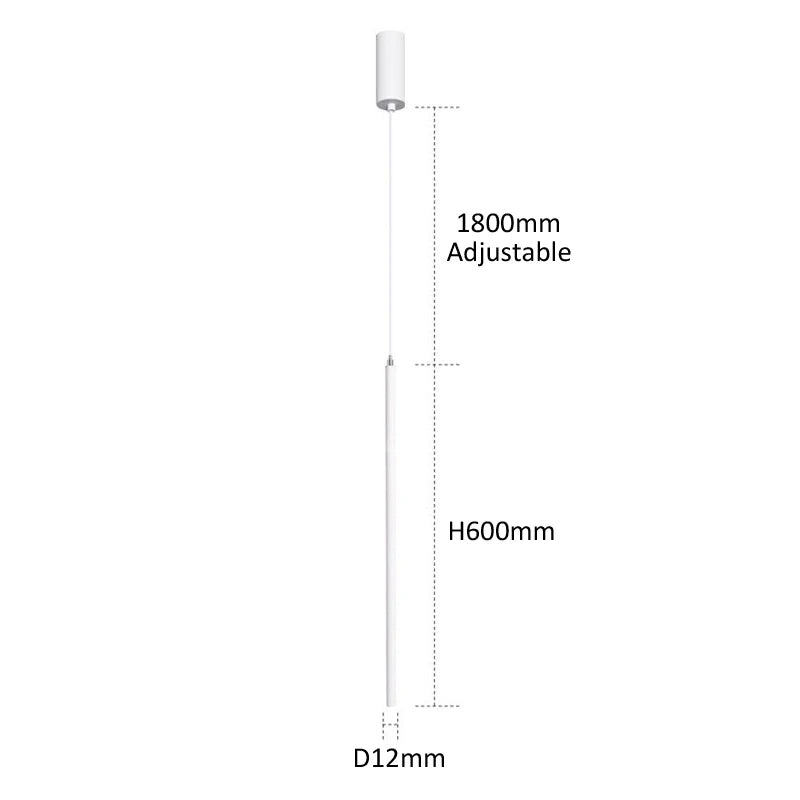 DecorBites™ Black Slim 50cm 60cm LED Pendant Lamp for Restaurant Bar, Nordic Minimalist Style