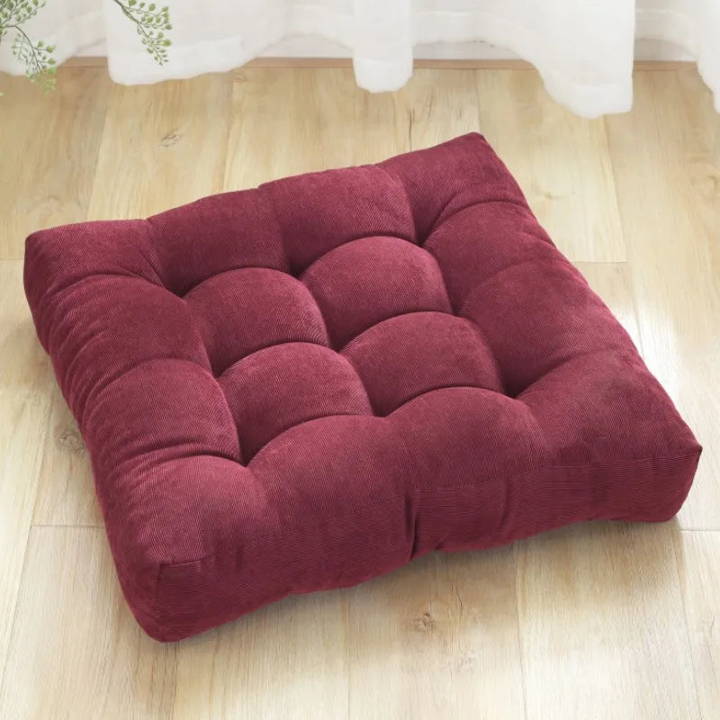 DecorBites™ Corduroy Floor Seat Cushion Pad for Adults – Large, Soft Square Pouf for Comfort