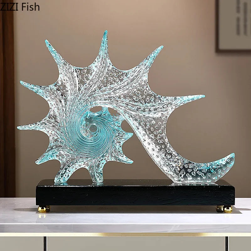 DecorBites™ Bubble Conch Sculpture | Resin Desk Decoration | Home Room Aesthetic Decor