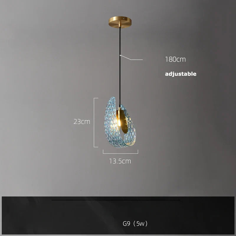 DecorBites™ Blue Queen Crystal Glass Ceiling Chandelier for Bedroom
