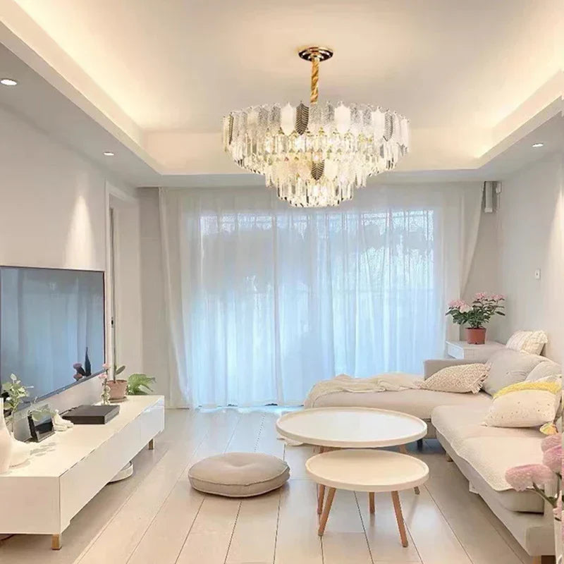 DecorBites™ Crystal Indoor Chandelier: Postmodern LED Suspension Lamps for Luxe Living Room Decor
