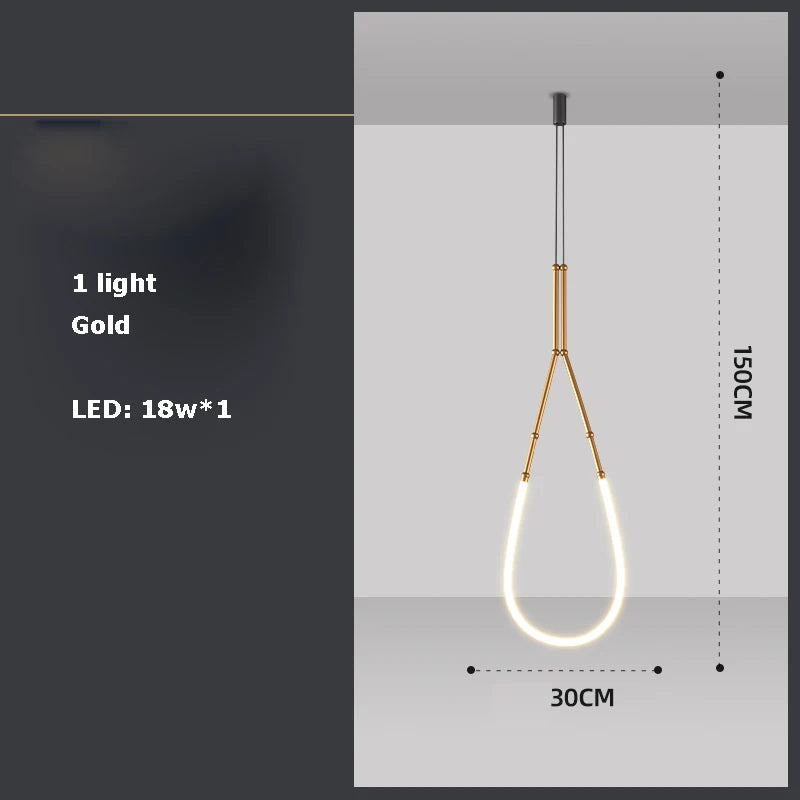 DecorBites™ Art Deco Gold Black LED Designer Pendant Light for Dinning Room