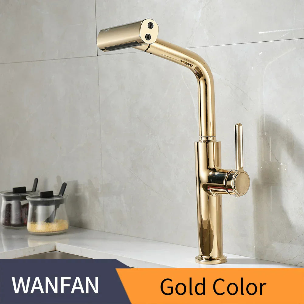 DecorBites™ Black Pull Out Kitchen Faucet with Waterfall Stream Sprayer Head