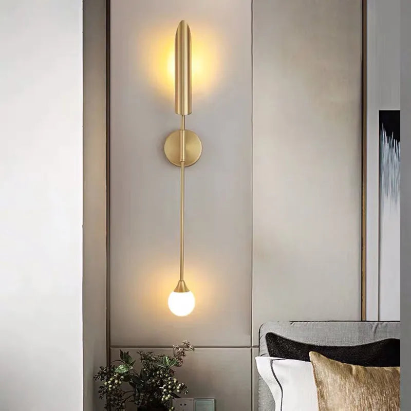DecorBites™ Golden Inclined Tube Wall Light for Modern Luxury Living Room and Bedroom