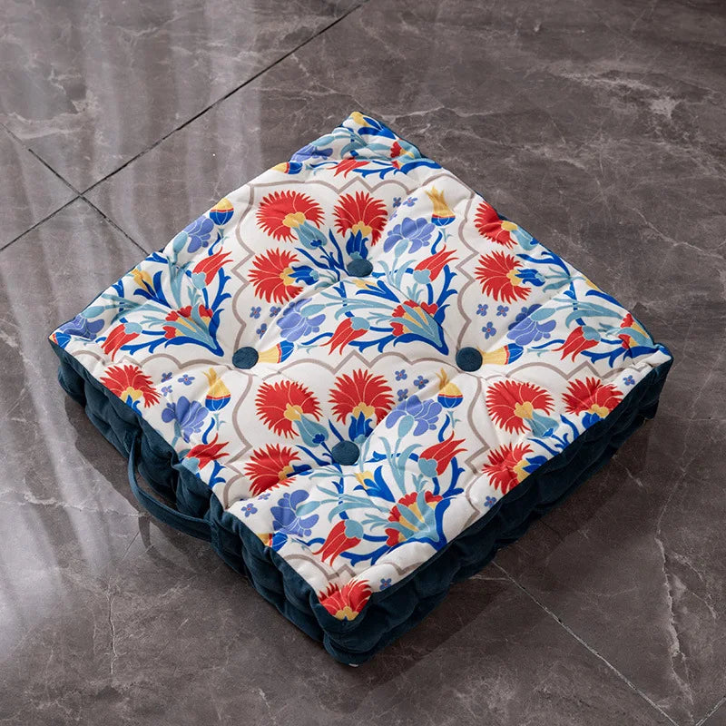 DecorBites™ Bohemian Mandala Velvet Floor Cushion for Reading Nook and Party Decor