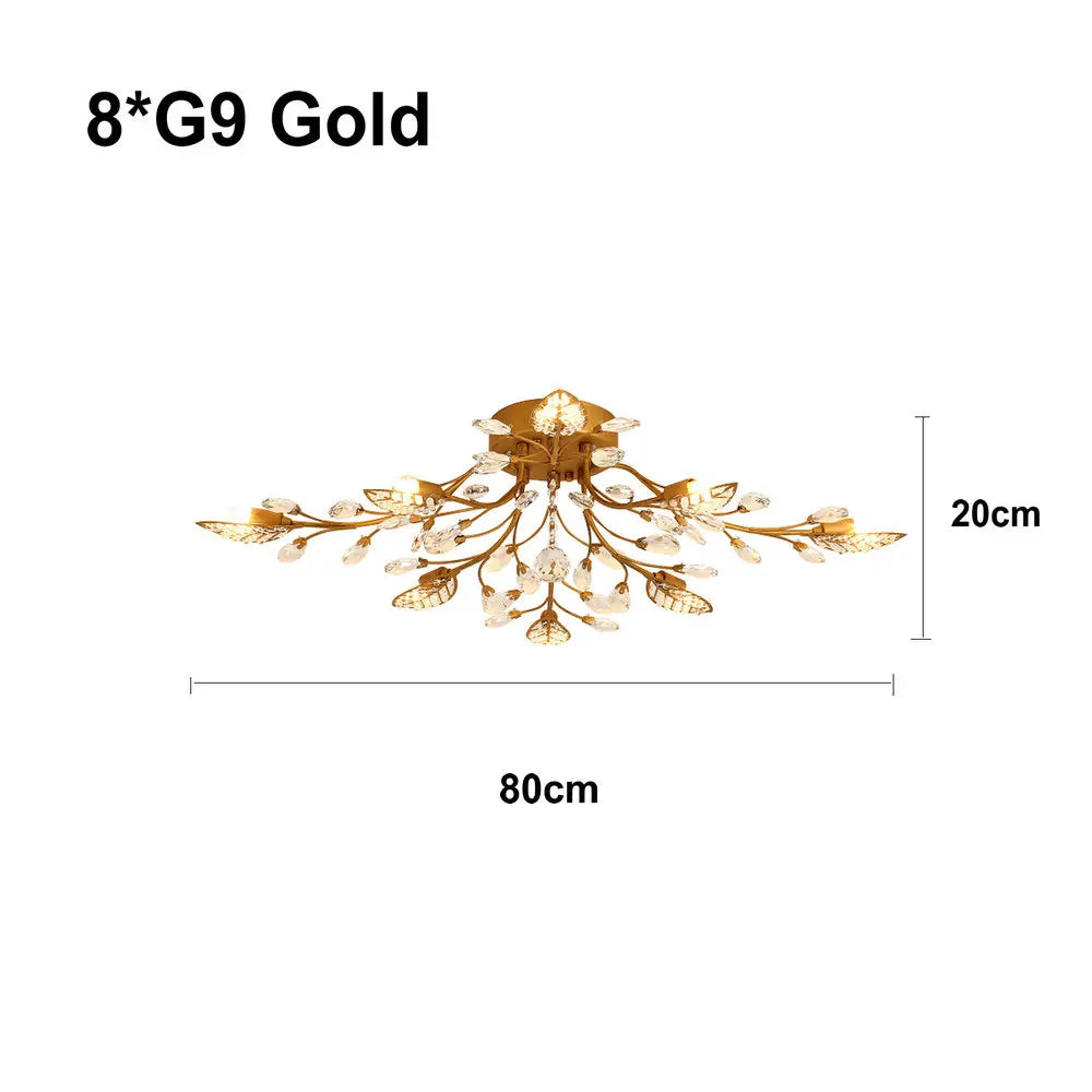 DecorBites™ Crystal Ceiling Chandelier for Living Room Bedroom Kitchen Indoor LED Lighting