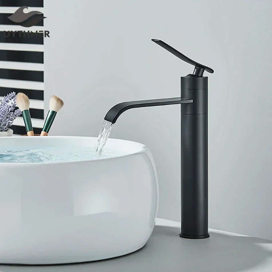 DecorBites™ Basin Faucet Mixer for Bathroom Vessel Washbasin Hot Cold Water Deck Mounted