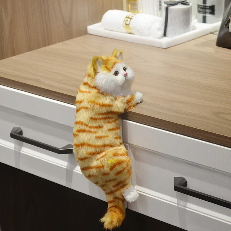 DecorBites™ Cat Dog Plush Ornaments Dolls for Home Decor & TV, Realistic Pet Figurines