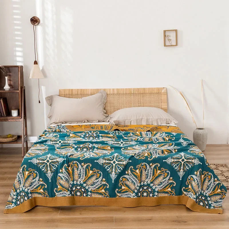 DecorBites™ Bohemia Cotton Blanket - Soft, Breathable, King Size