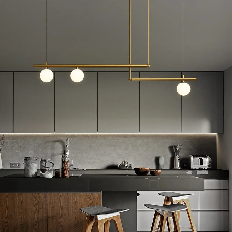 DecorBites™ Linear Minimalist Chandelier Pendant Light for Living Room, Dining Table Ceiling Decor