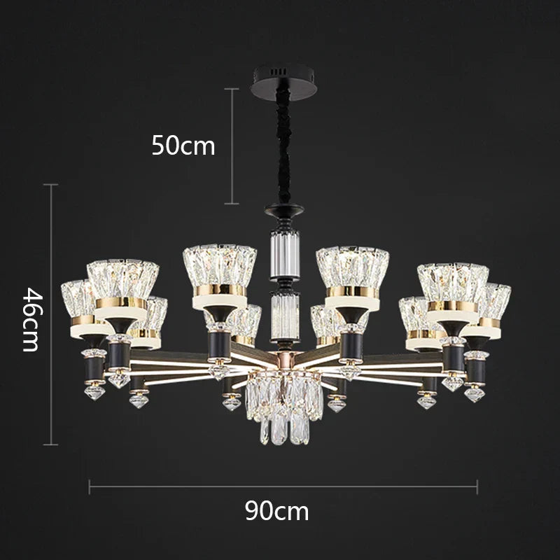 DecorBites™ Crystal Chandelier Pendant Light for Living and Dining Room Luxury Home Decor