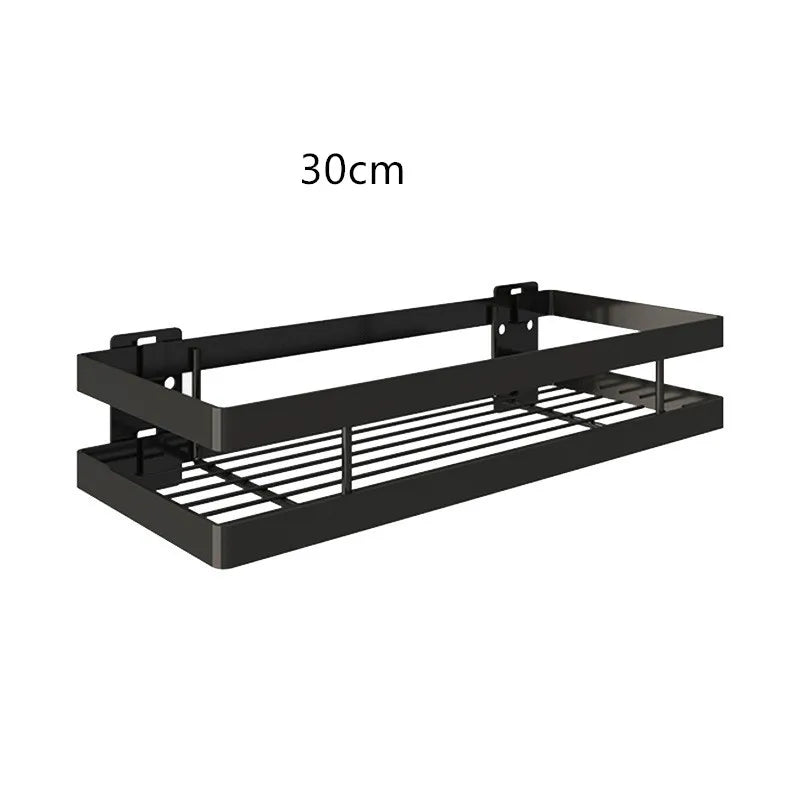 DecorBites™ Black SUS 304 Bathroom Shelf Shower Storage Basket Holder for Shampoo & Bath Essentials