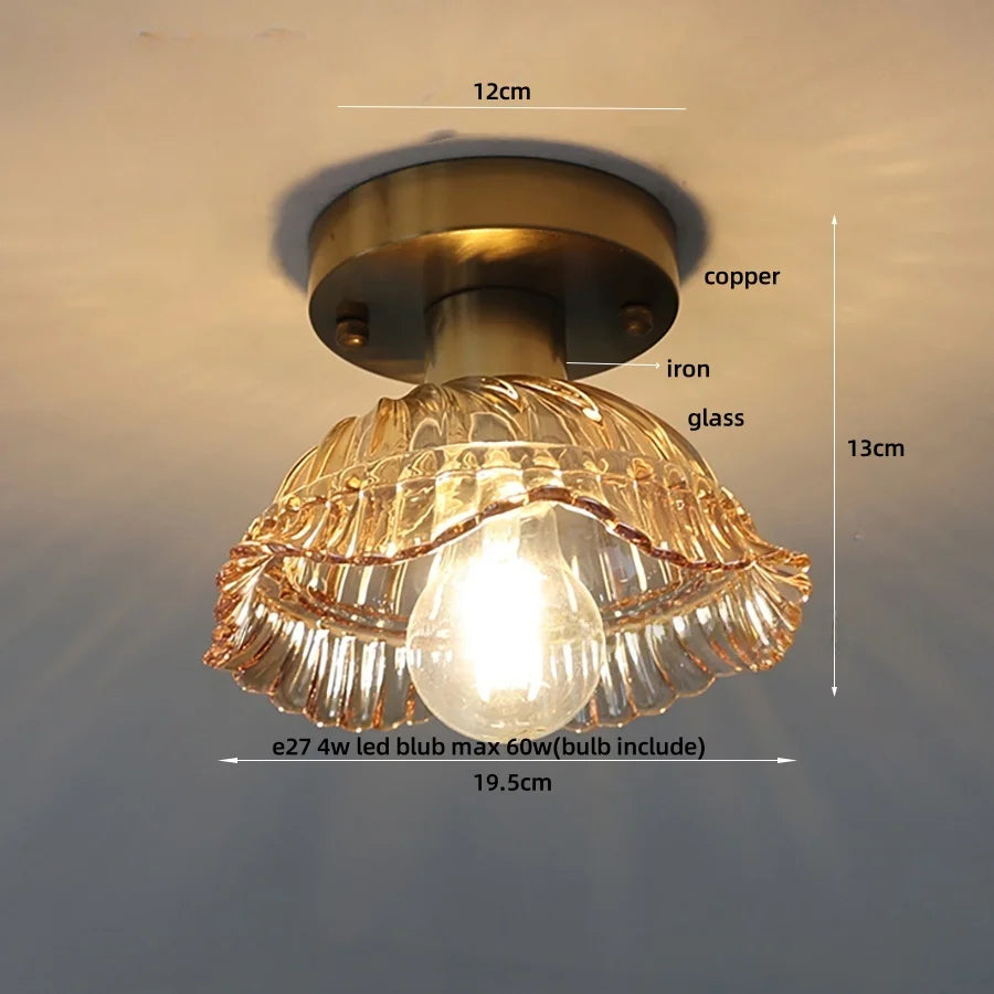 DecorBites™ Clear Glass LED Ceiling Lamp Copper Socket Modern Nordic Style Lighting