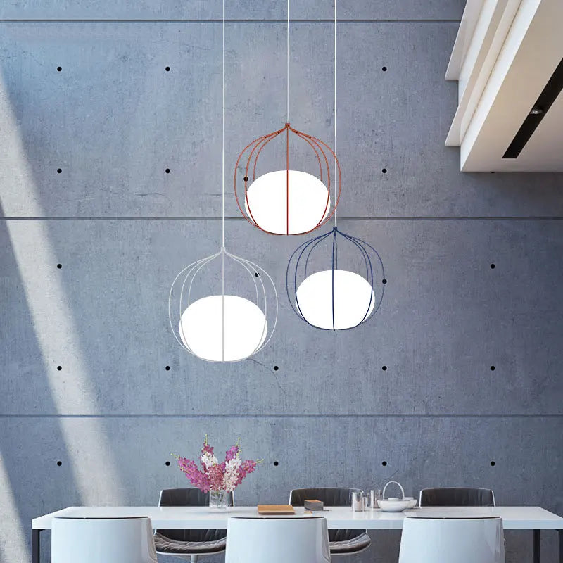 DecorBites™ Birdcage Pendant Light for Dining Room Home Fixtures, Nordic Design E27 Bedroom Lamp