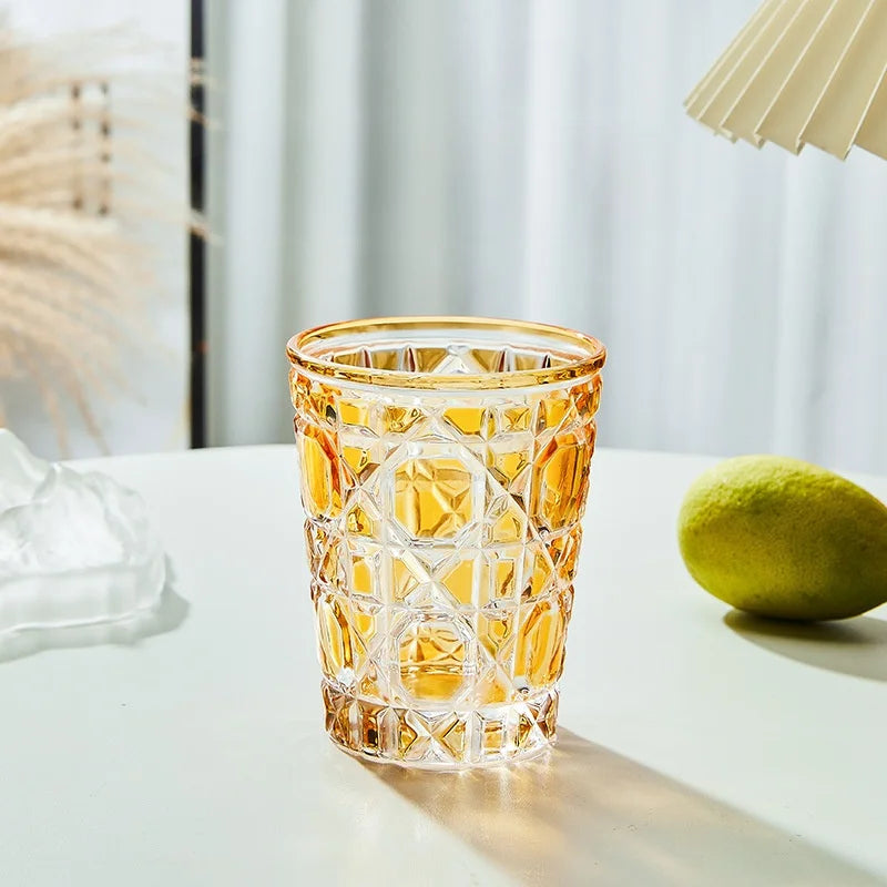 DecorBites™ 310ml Hand-carved Heavy Whiskey Glass Tumbler Cup