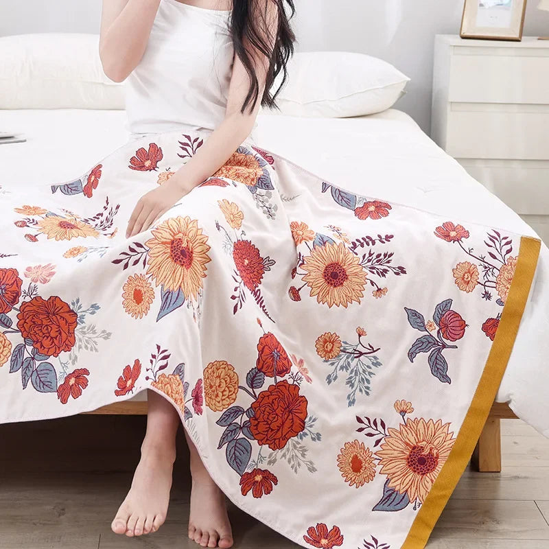DecorBites™ Boho Cotton Gauze Bath Towel - Quick-Dry & Large Wrap