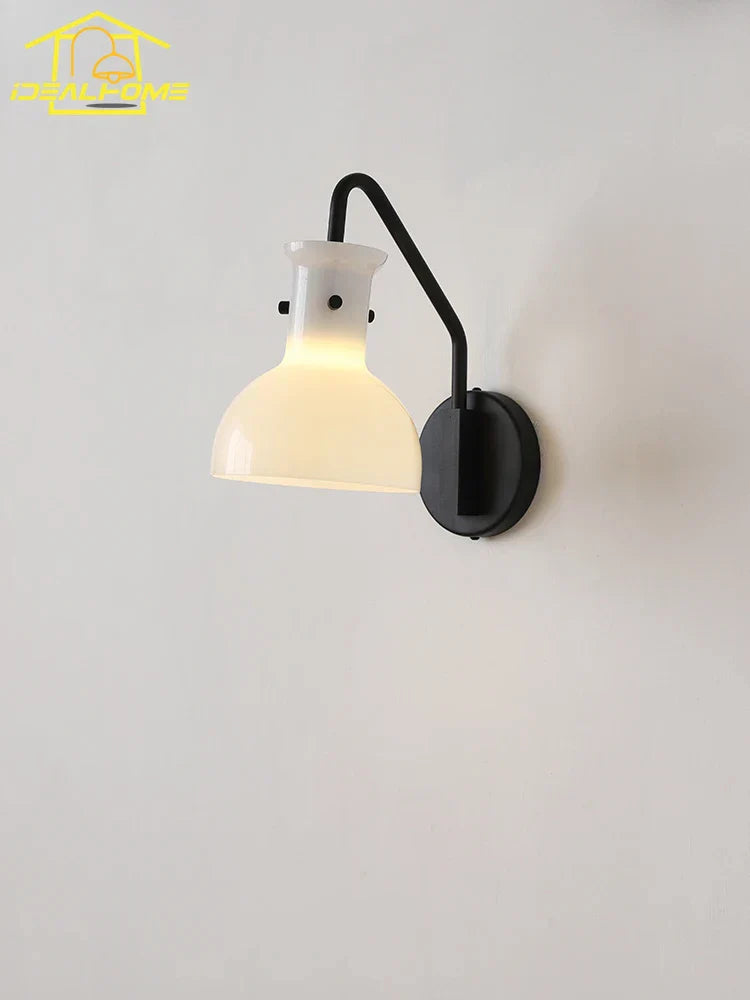 DecorBites™ Bauhaus Glass LED Wall Lamp Iron Art Decor for Bedroom Living Room