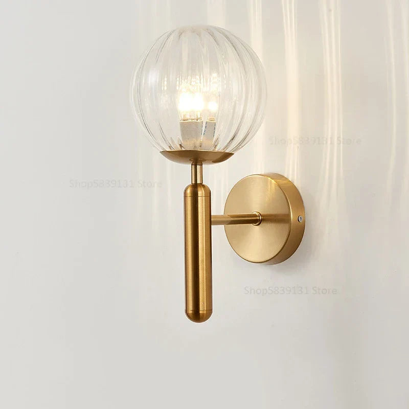 DecorBites™ Glass Ball Wall Lamp: Modern Metal Wall Lights for Home Living Room Bedroom Decoration