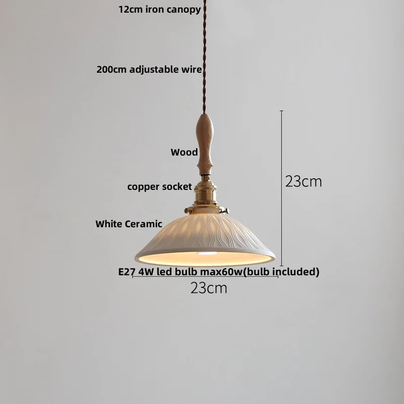 DecorBites™ Ceramic LED Pendant Lamp | Nordic Modern Design | Adjustable Hanging Light