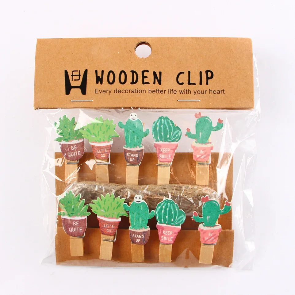 DecorBites™ 50-Piece Mini Wooden Clips for Photos Crafts, 25mm Small Clothespin Decoration