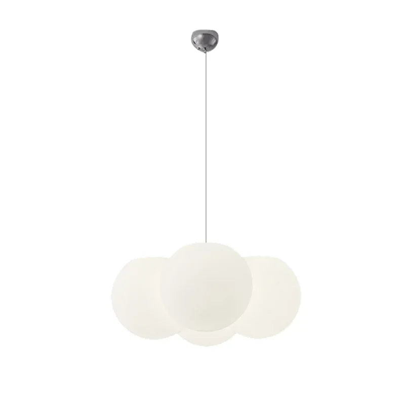 DecorBites™ Glass Ball Milky White Chandelier for Home Decor Fixture