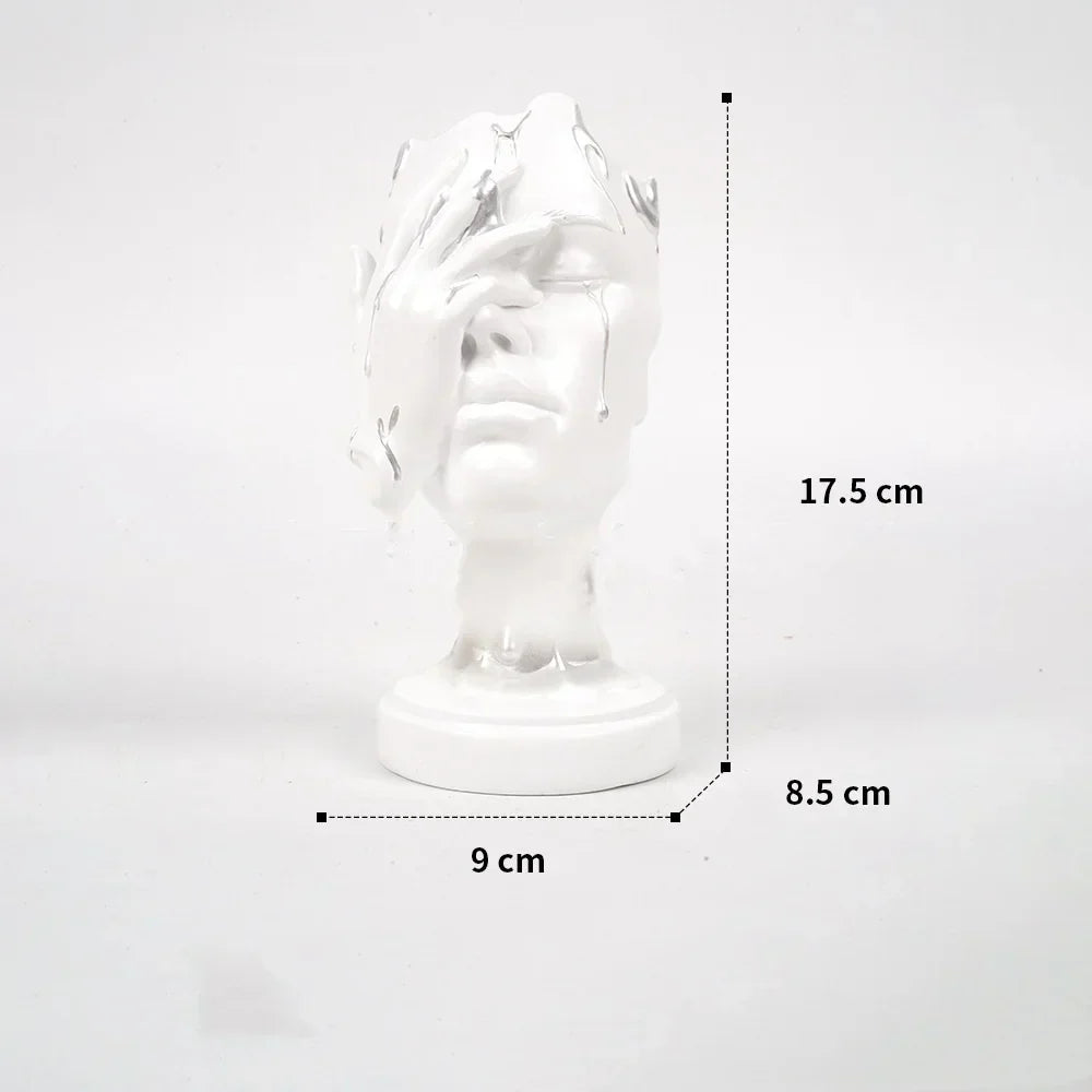 DecorBites™ Abstract Face Mask Silence Gold Resin Statue Home Decor Figurine