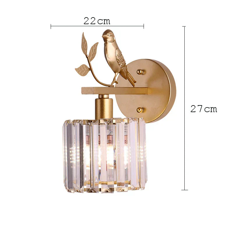 DecorBites™ Crystal Bird Wall Lamp: Modern Retro Luxury Light for Living Room Bedroom Aisle