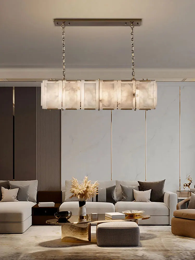DecorBites™ Dimmable LED Marble Art Chandelier Ceiling Light for Dinning Room