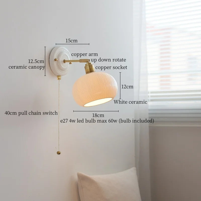 DecorBites™ Ceramic LED Wall Lamps - Minimalist Modern Nordic Design for Living Room, Bedroom, Mirror