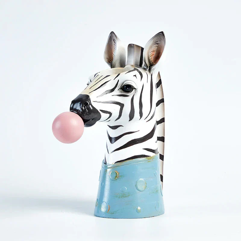 DecorBites™ Bubble Gum Girl Flower Vase - Stylish Resin Plant Pot for Home Decor